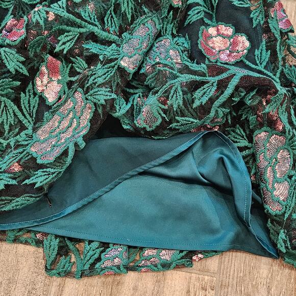 Belle Badgley Mischka Dress Size 8 Denya Floral Sequin Embroidered Lace NEW - Picture 6 of 15